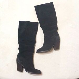 Arturo Chang Halima Black Suede Slouch Boot